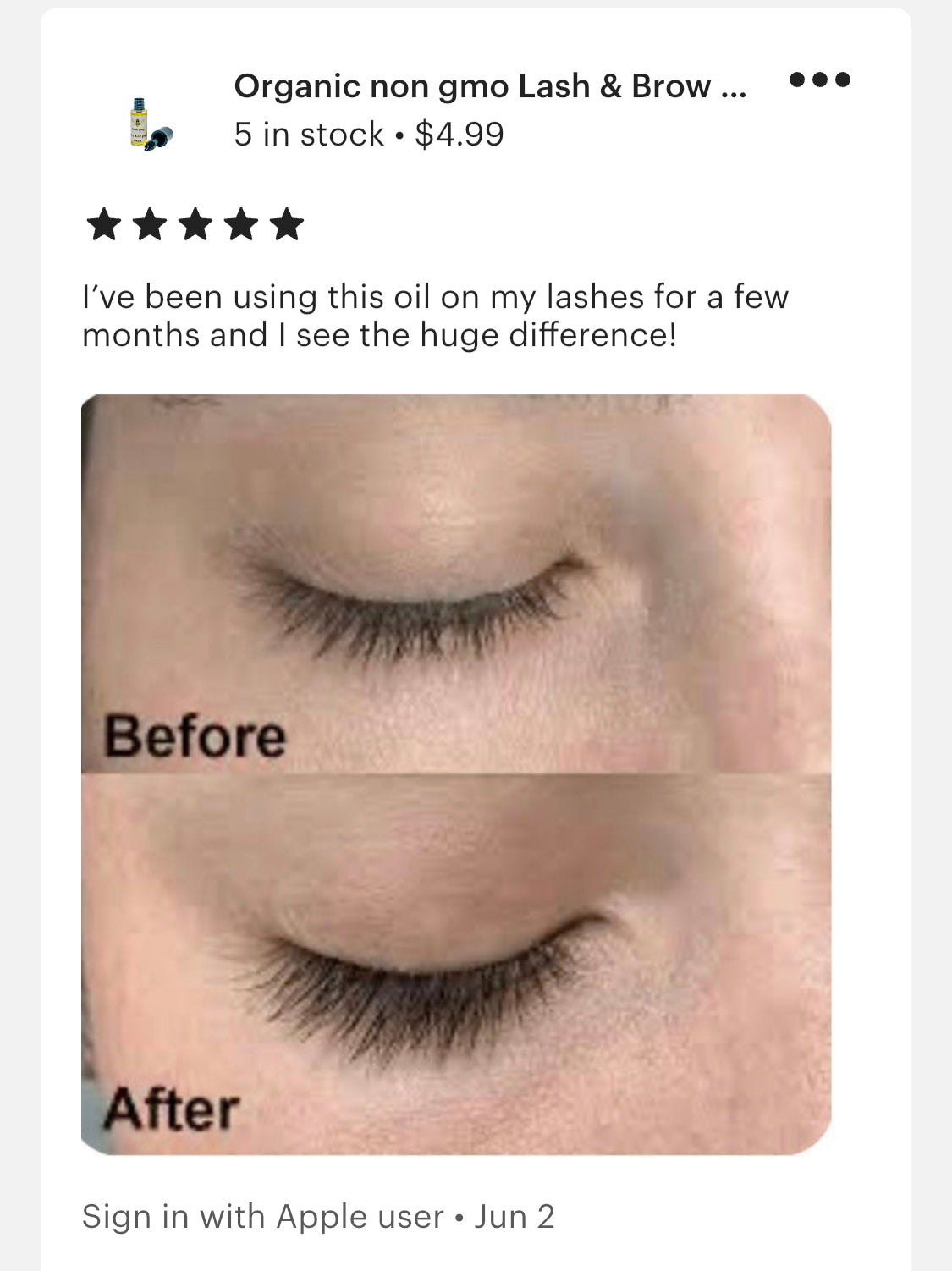 Organic non gmo Lash & Brow growth serum