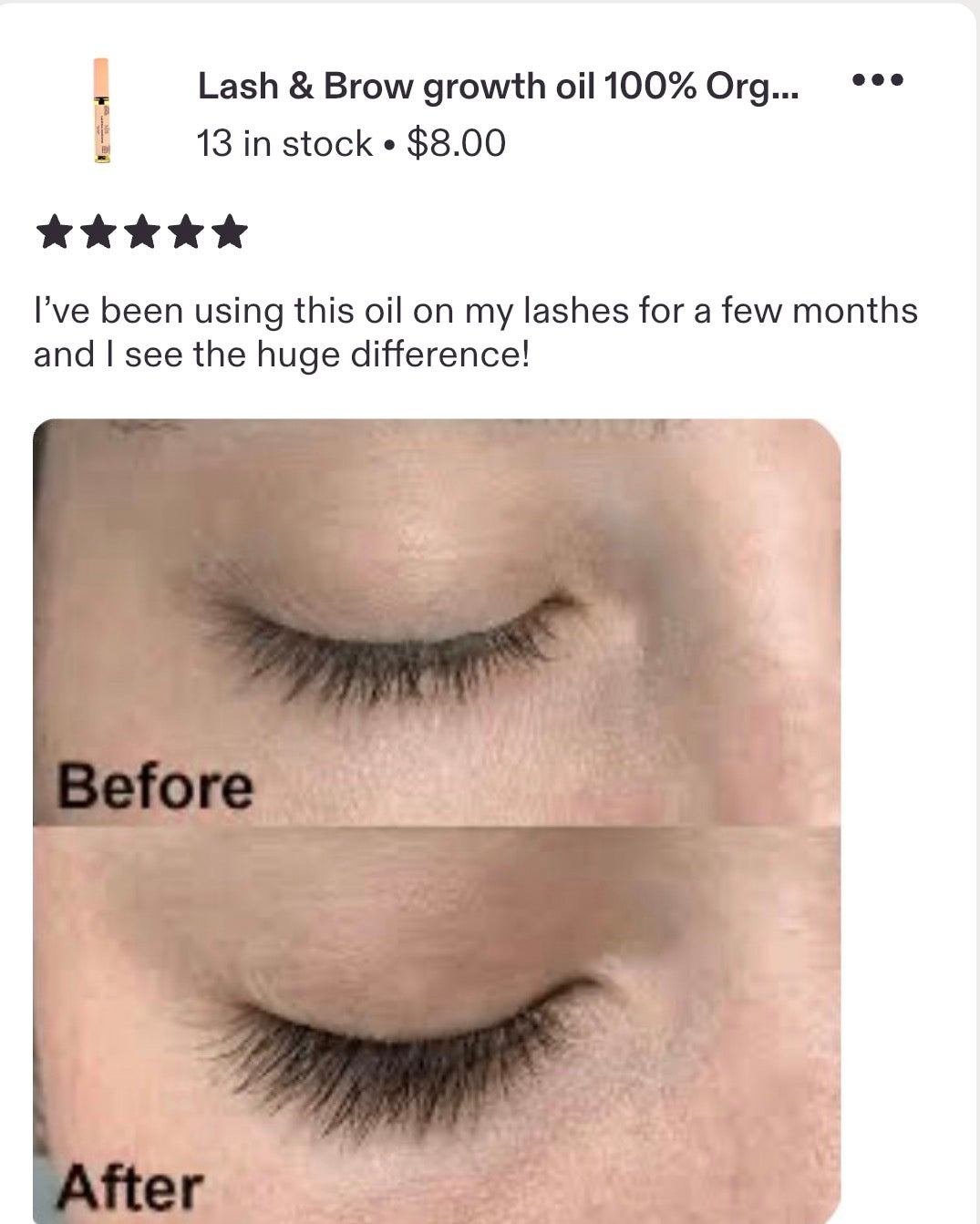 Organic non gmo Lash & Brow growth serum