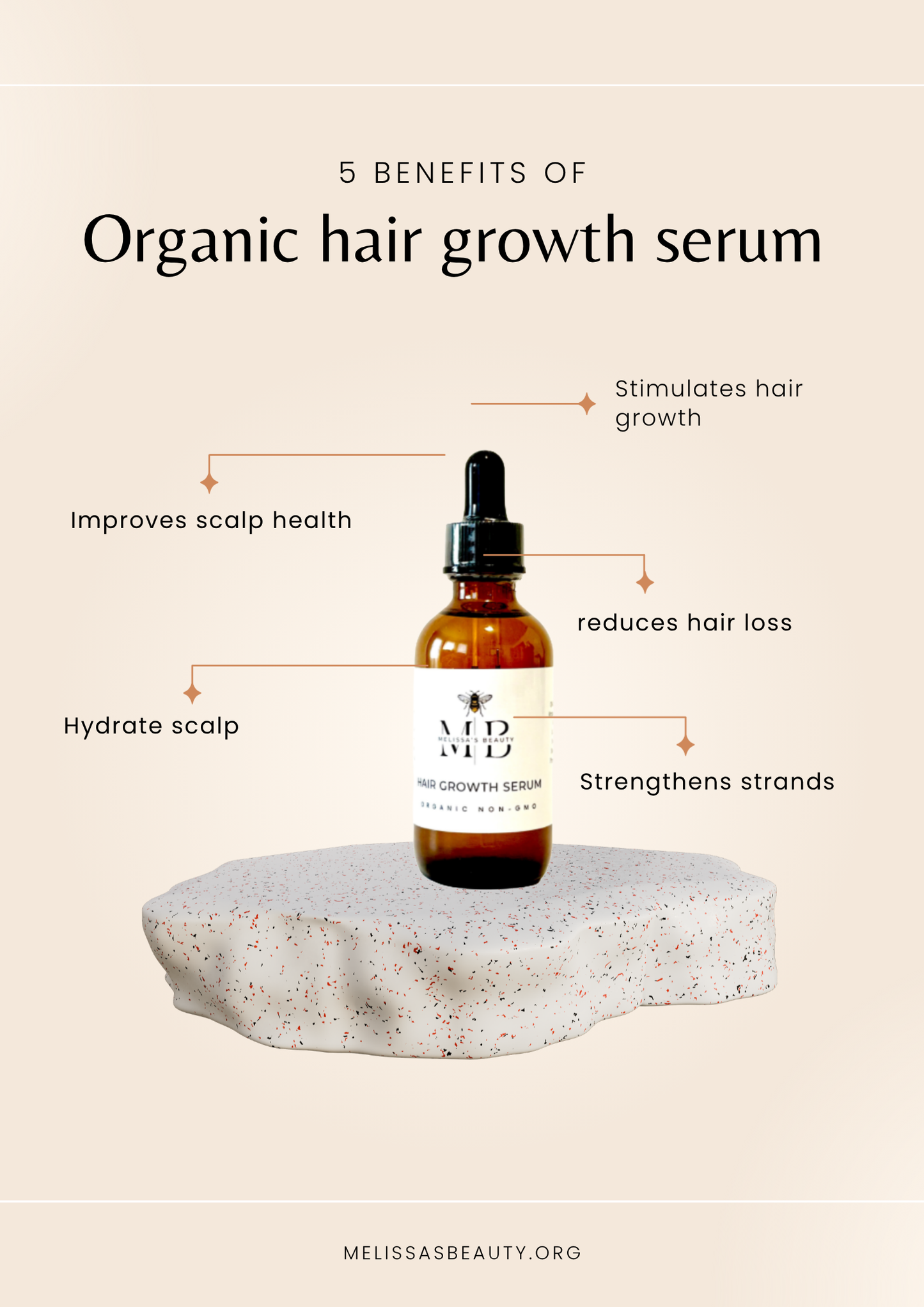 Hair growth serum 100% Organic, non-Gmo, Vegan and cruelty free