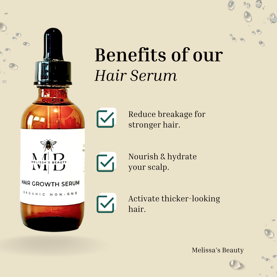 Hair growth serum 100% Organic, non-Gmo, Vegan and cruelty free with hair massager