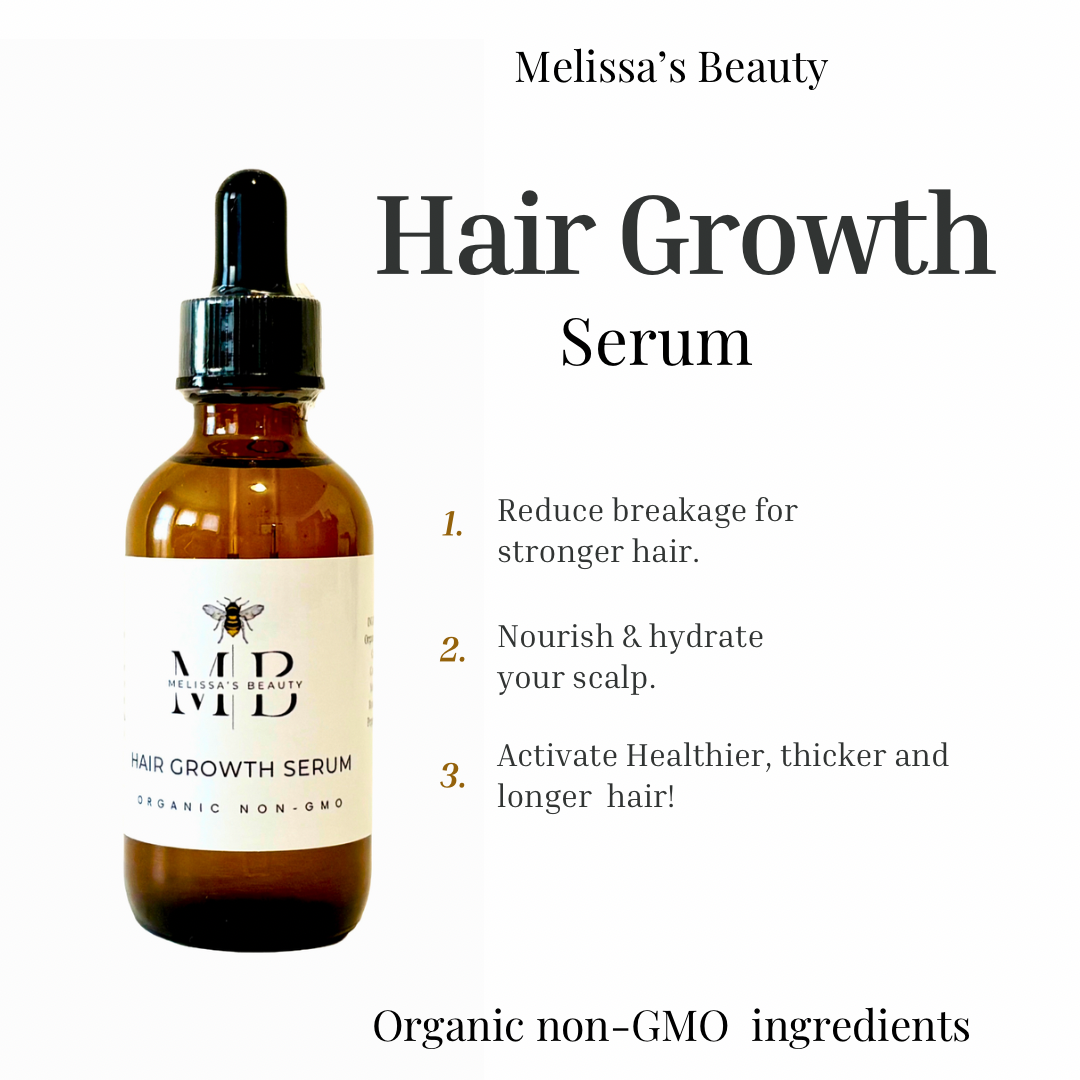 Hair growth serum 100% Organic, non-Gmo, Vegan and cruelty free