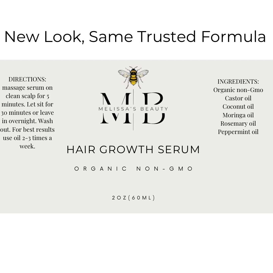 Hair growth serum 100% Organic, non-Gmo, Vegan and cruelty free with hair massager