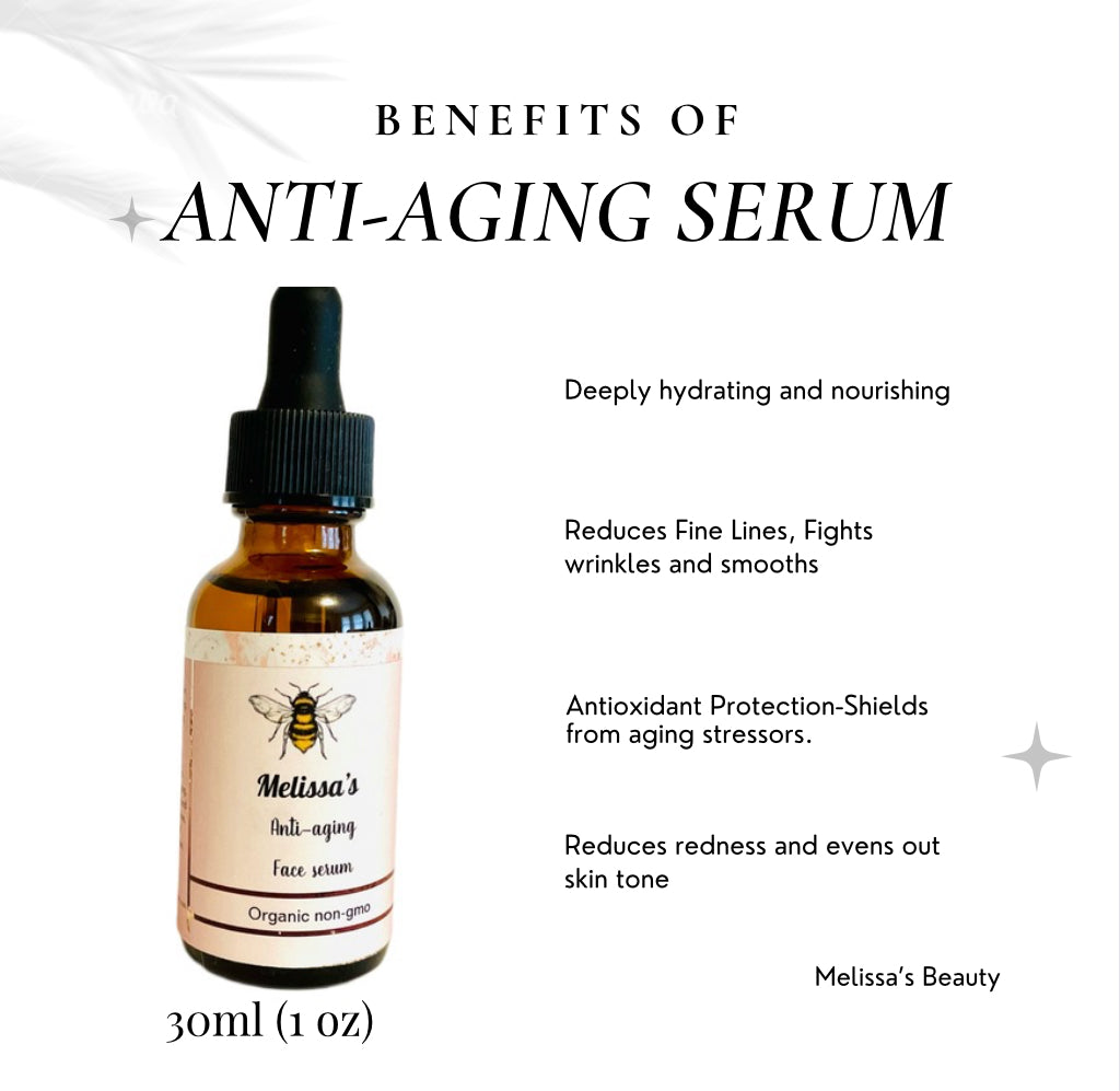 Anti-Aging face serum 100% Organic, non-Gmo, Vegan and Cruelty free