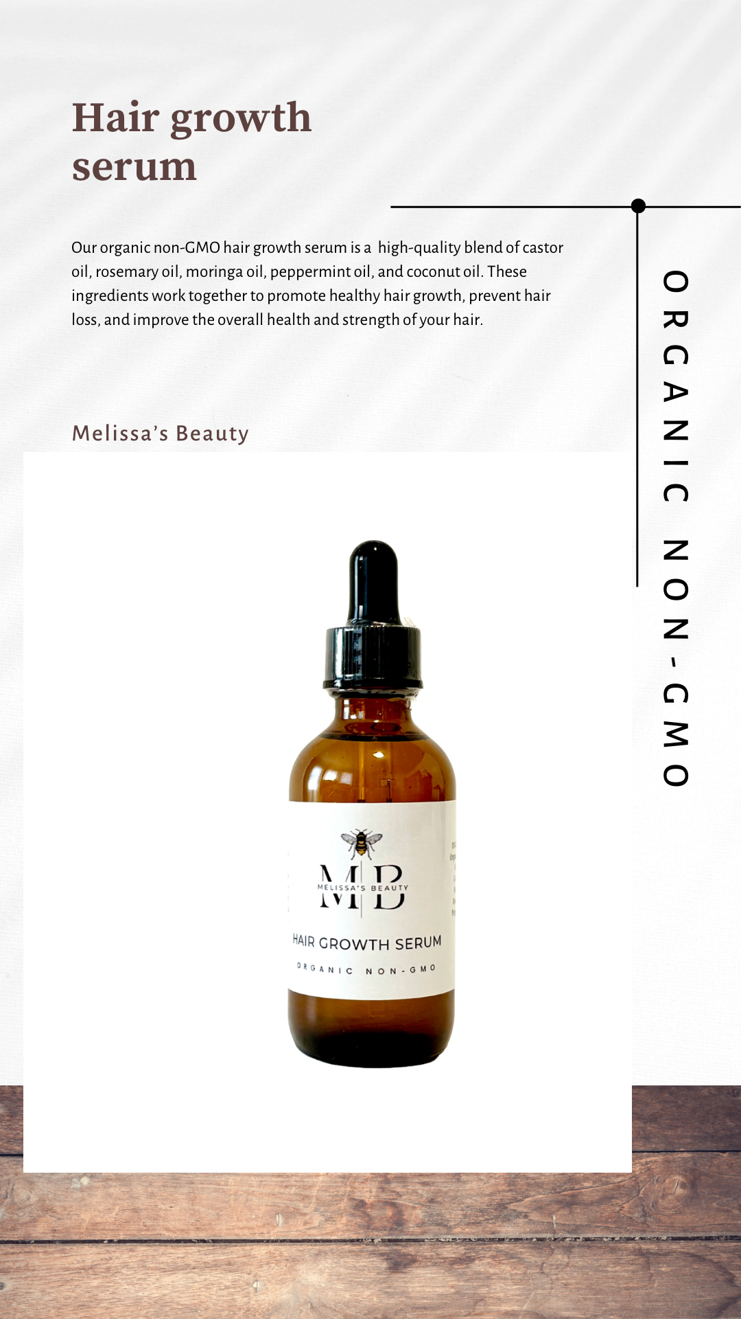 Hair growth serum 100% Organic, non-Gmo, Vegan and cruelty free