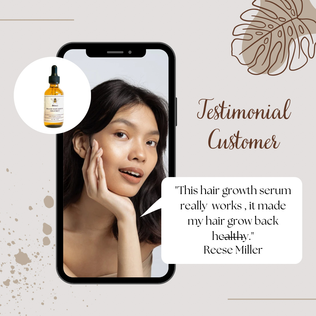 Hair growth serum 100% Organic, non-Gmo, Vegan and cruelty free