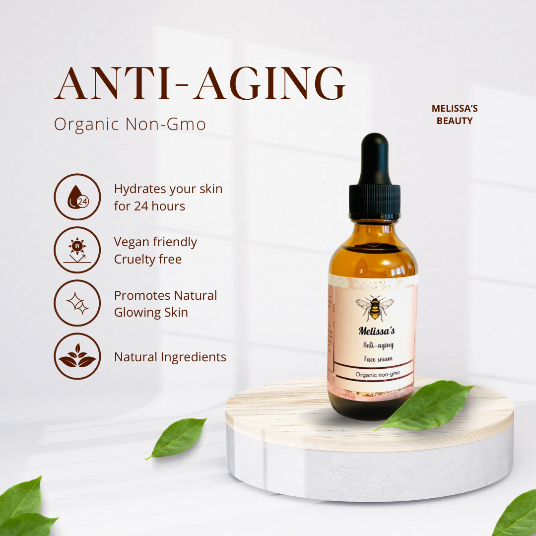 Anti-Aging face serum 100% Organic, non-Gmo, Vegan and Cruelty free